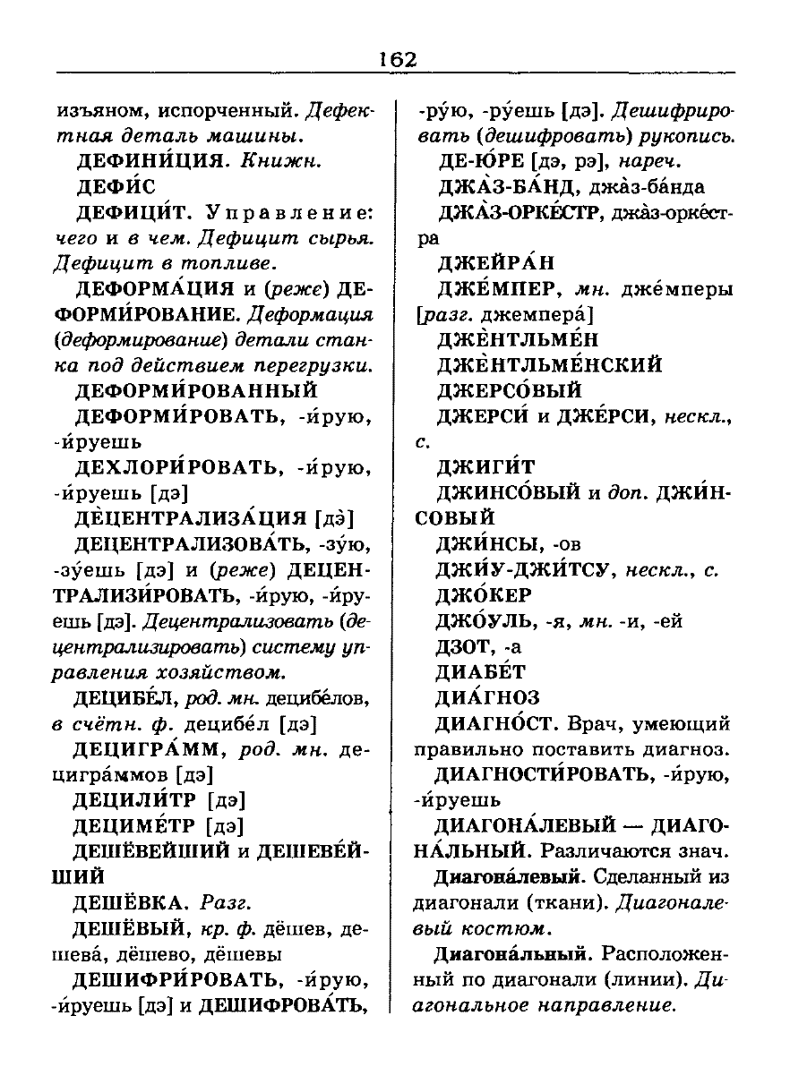 Сканированная страница словаря трудностей русского языка