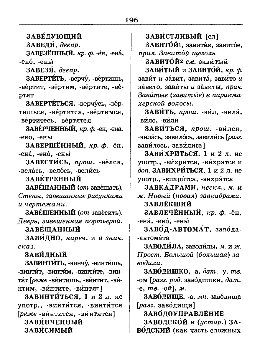 Сканированная страница словаря трудностей русского языка