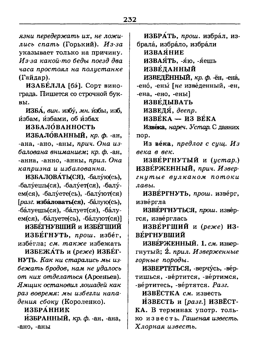 Сканированная страница словаря трудностей русского языка