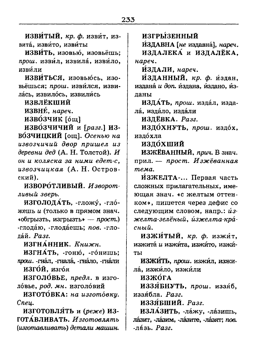 Сканированная страница словаря трудностей русского языка