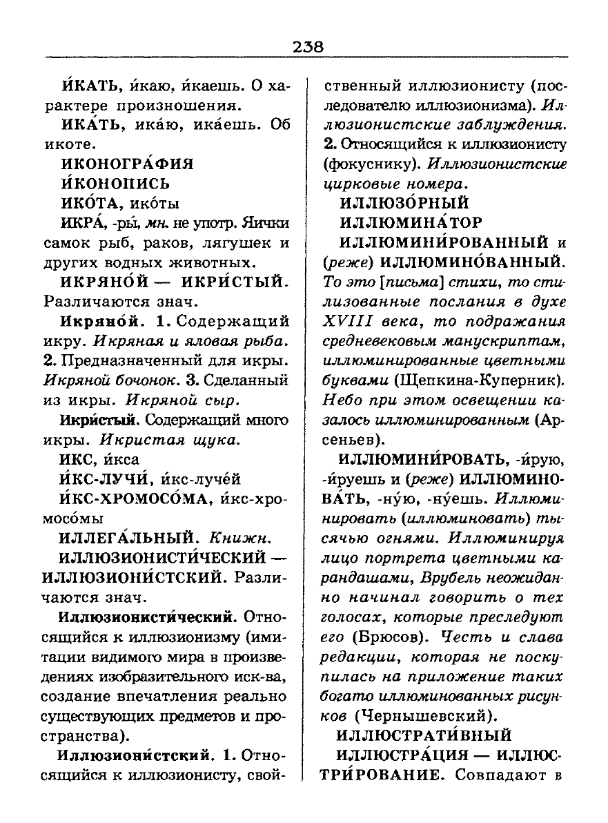 Сканированная страница словаря трудностей русского языка
