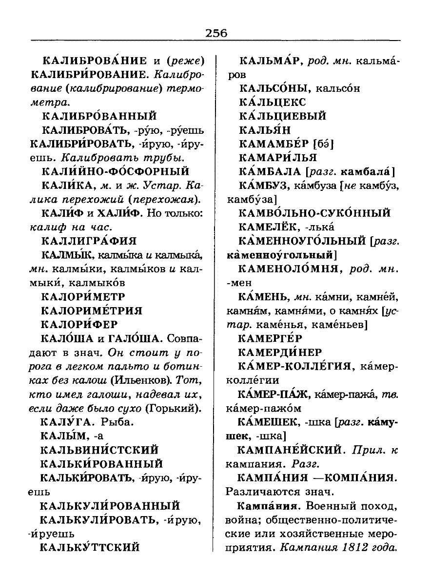 Сканированная страница словаря трудностей русского языка