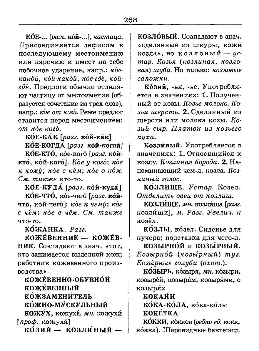 Сканированная страница словаря трудностей русского языка
