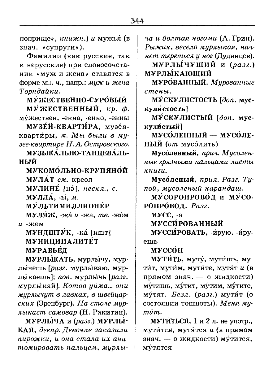Сканированная страница словаря трудностей русского языка