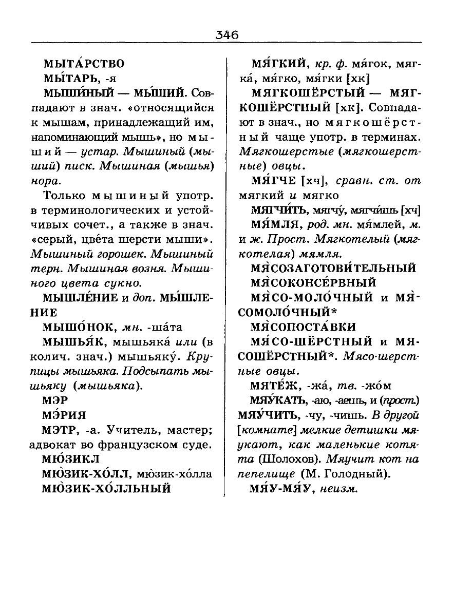 Сканированная страница словаря трудностей русского языка