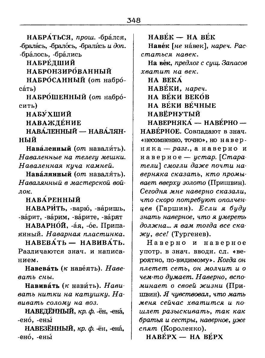 Сканированная страница словаря трудностей русского языка