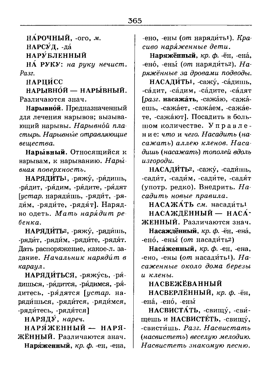 Сканированная страница словаря трудностей русского языка