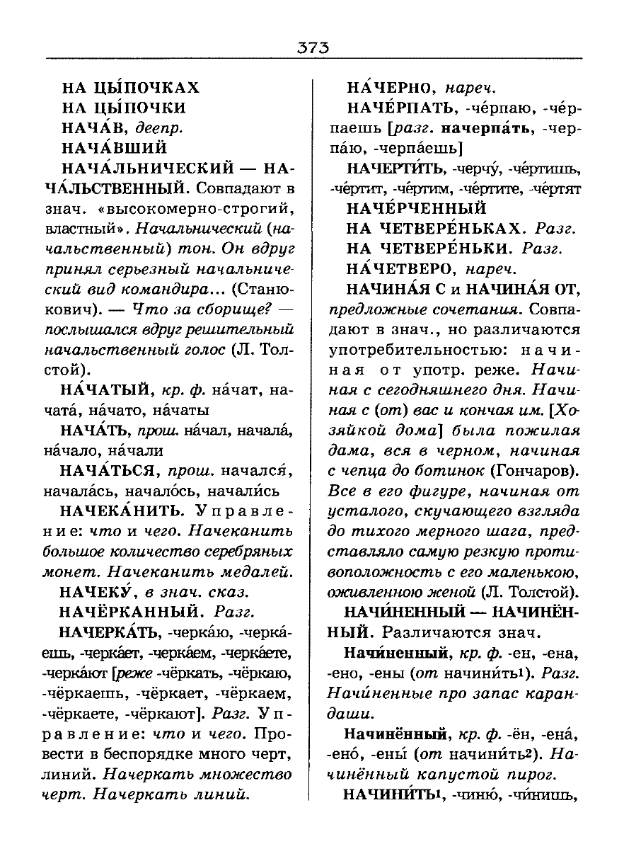 Сканированная страница словаря трудностей русского языка