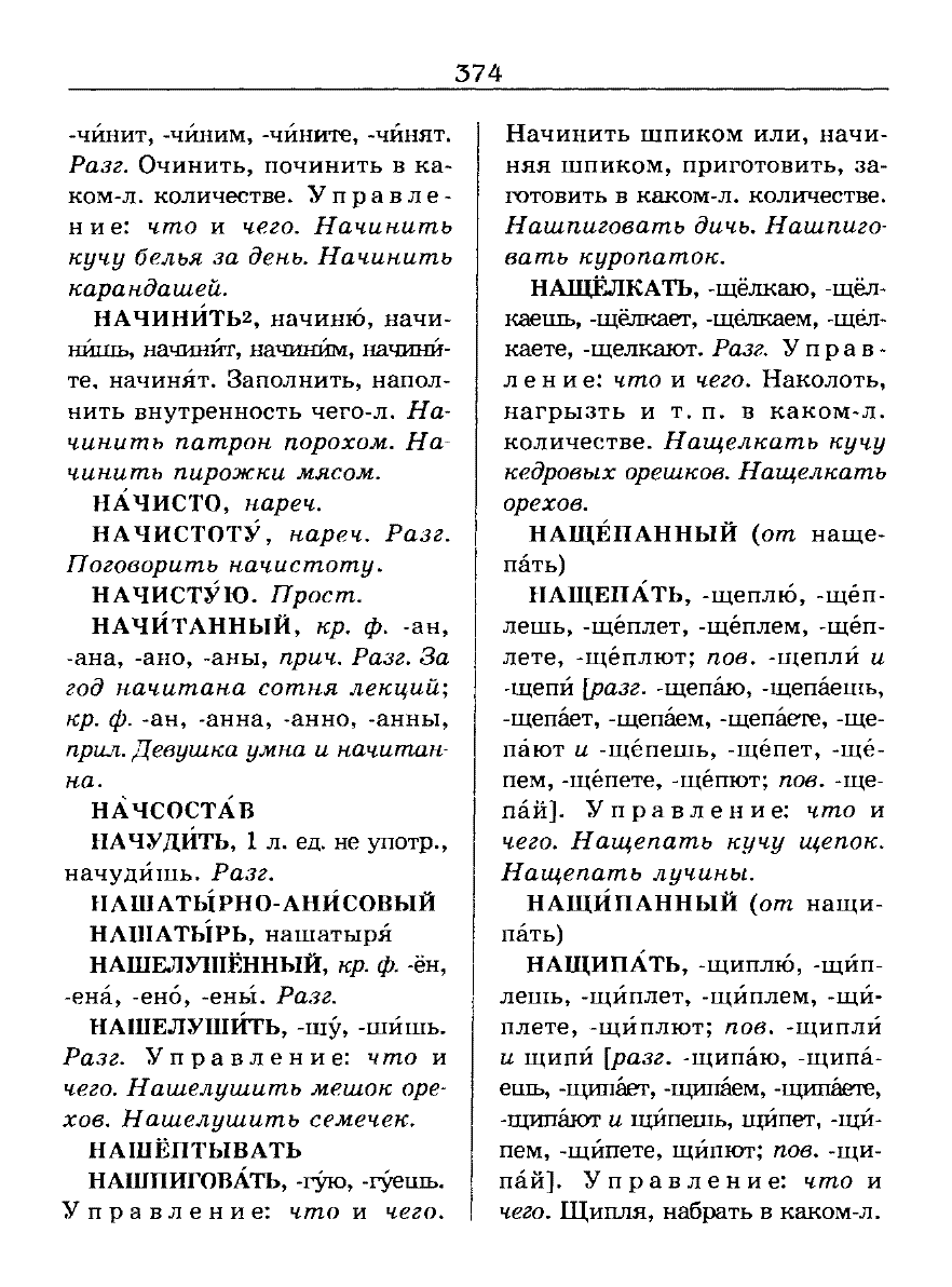 Сканированная страница словаря трудностей русского языка
