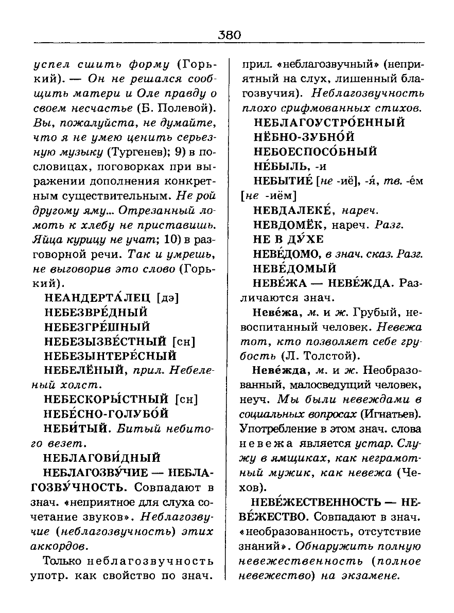 Сканированная страница словаря трудностей русского языка