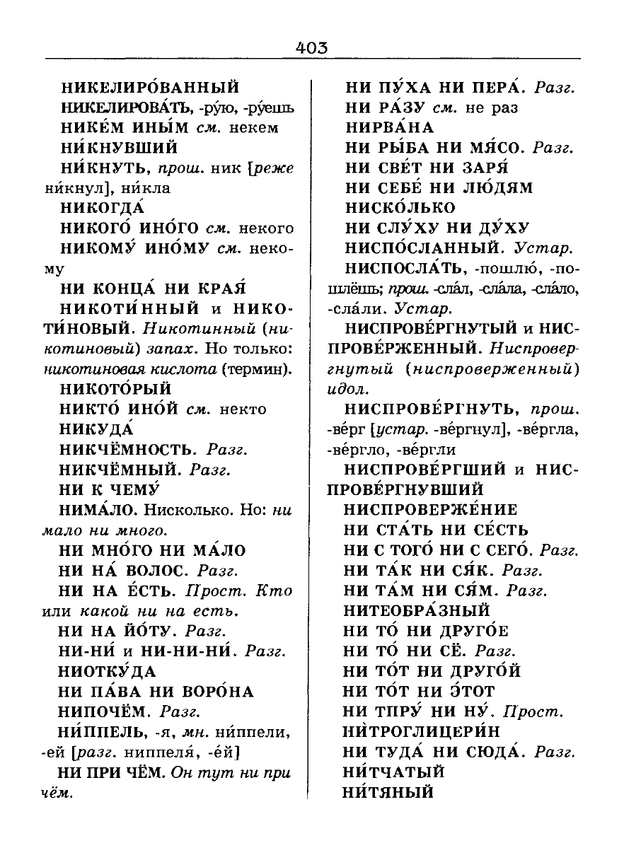 Сканированная страница словаря трудностей русского языка