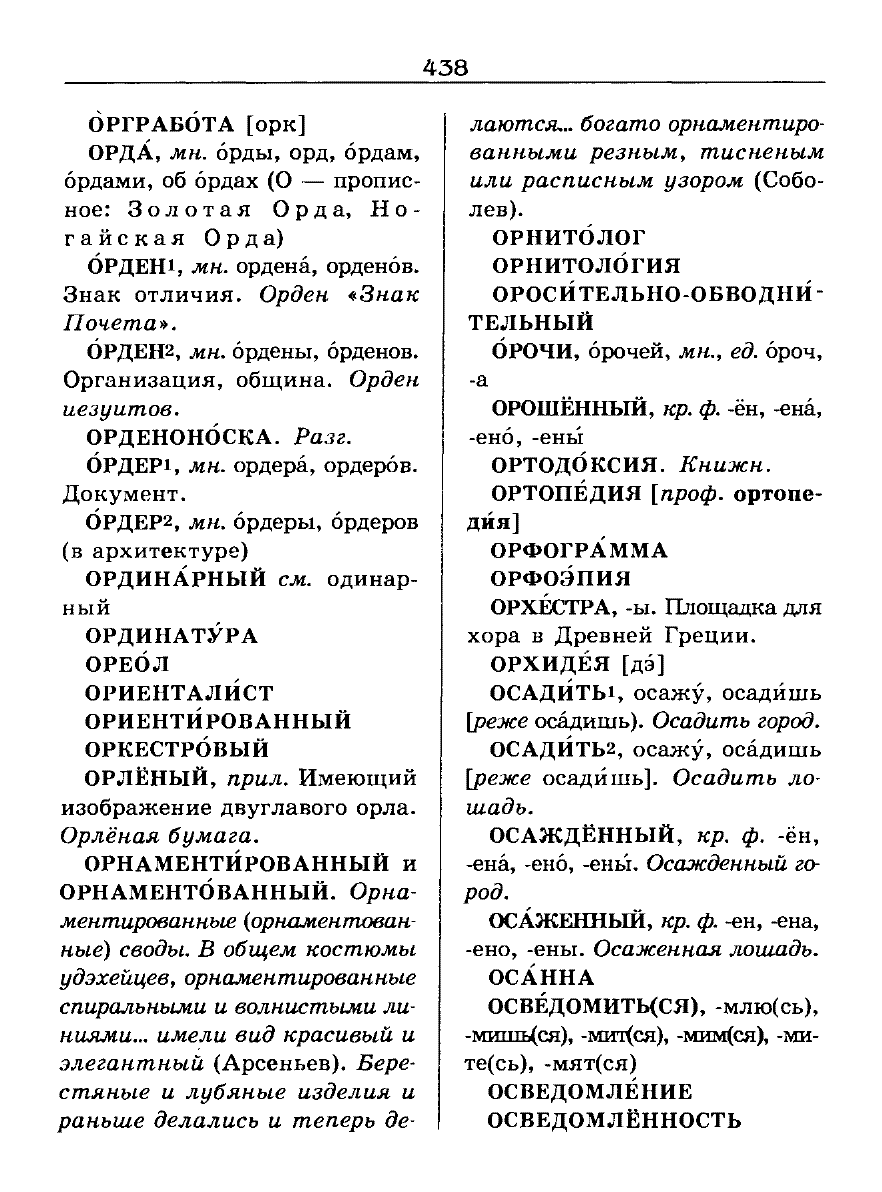 Сканированная страница словаря трудностей русского языка