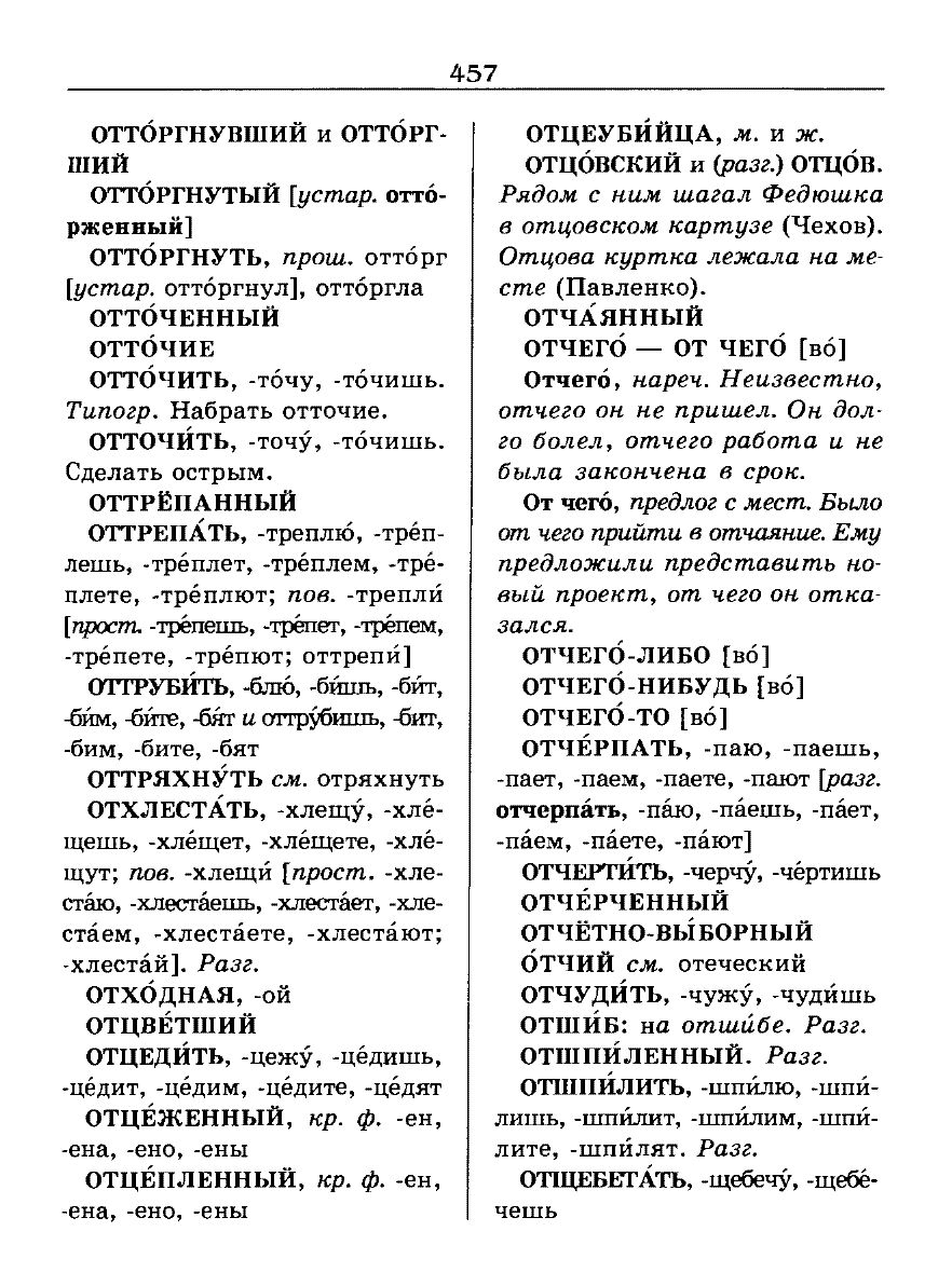 Сканированная страница словаря трудностей русского языка