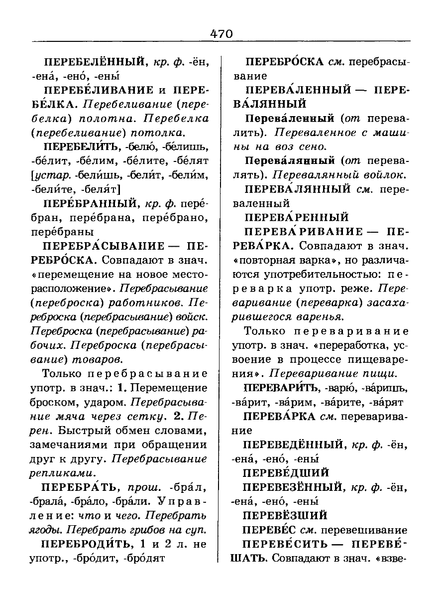 Сканированная страница словаря трудностей русского языка
