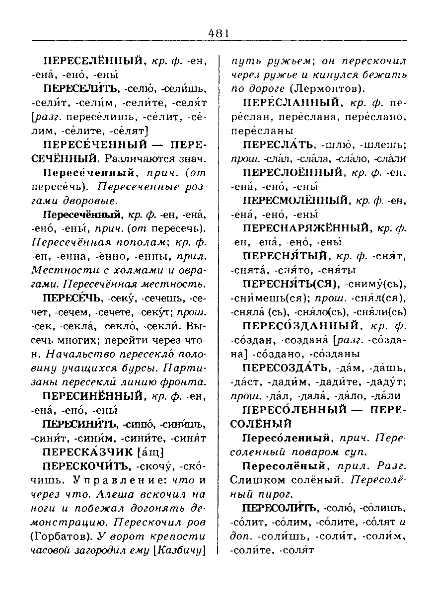 Сканированная страница словаря трудностей русского языка