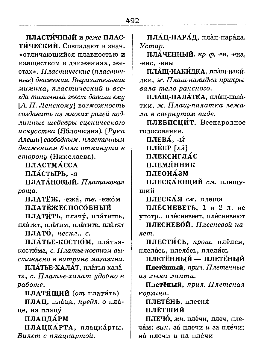 Сканированная страница словаря трудностей русского языка