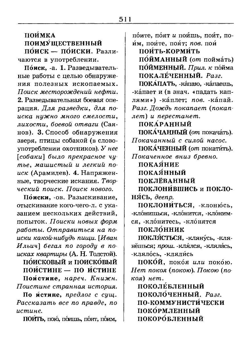 Сканированная страница словаря трудностей русского языка