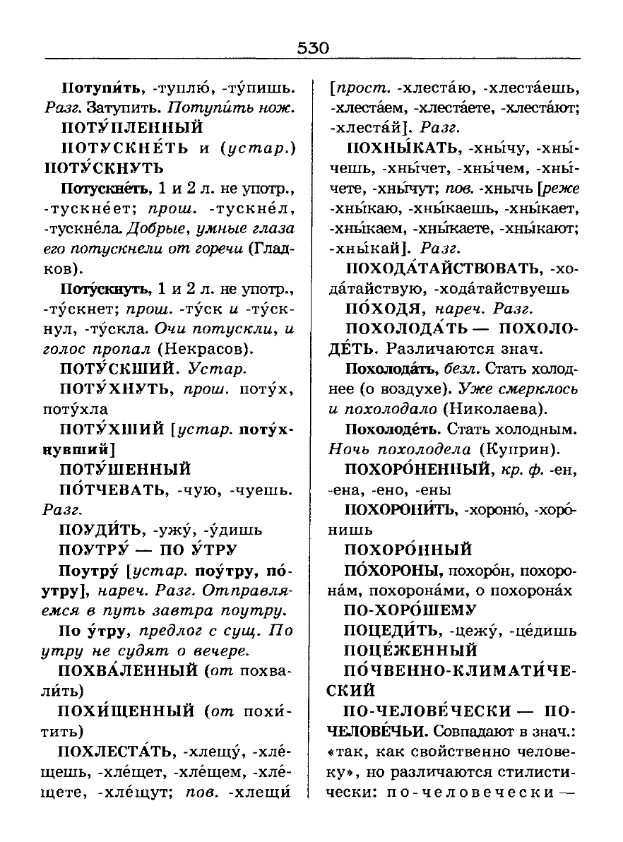Сканированная страница словаря трудностей русского языка