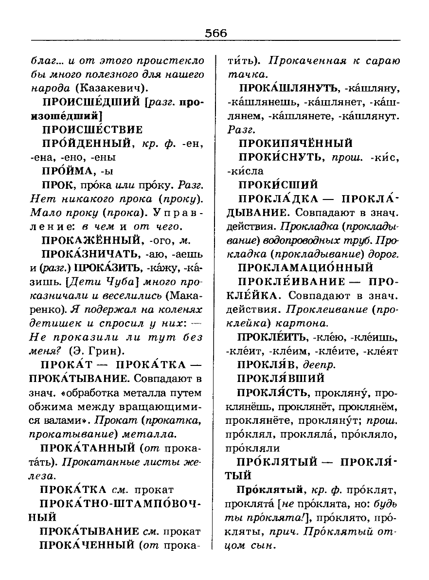 Сканированная страница словаря трудностей русского языка