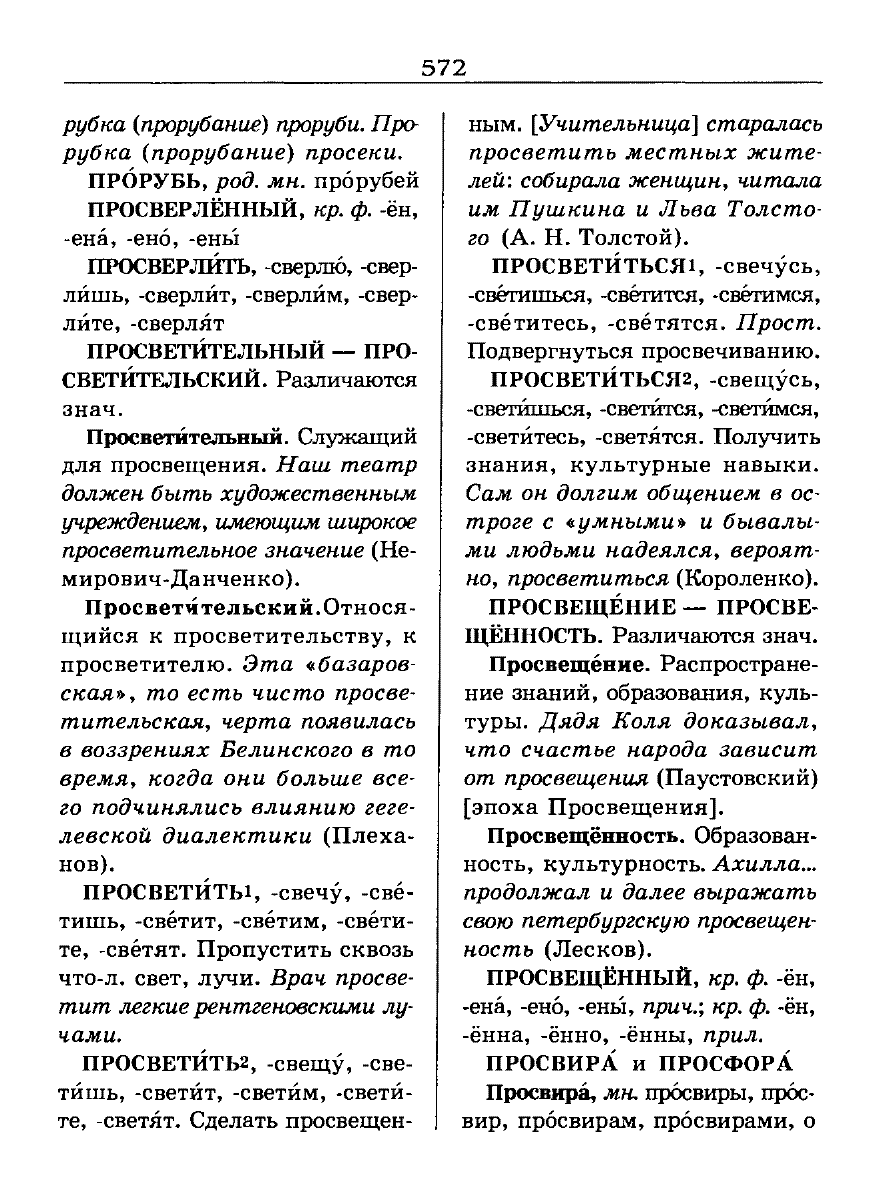 Сканированная страница словаря трудностей русского языка