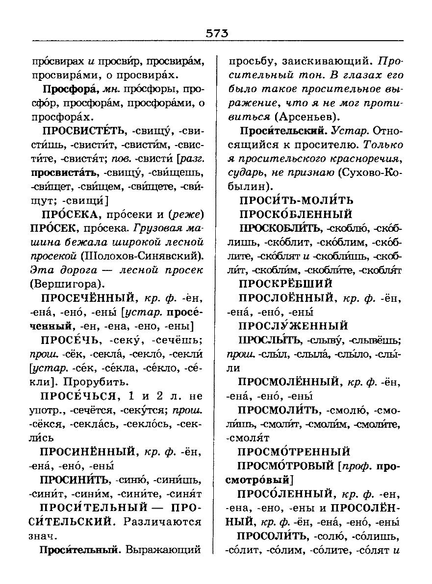Сканированная страница словаря трудностей русского языка