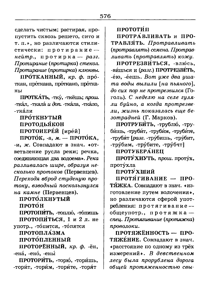 Сканированная страница словаря трудностей русского языка