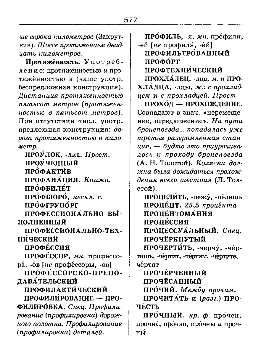 Сканированная страница словаря трудностей русского языка