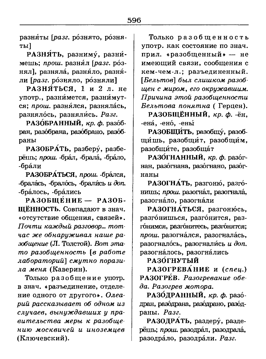 Сканированная страница словаря трудностей русского языка