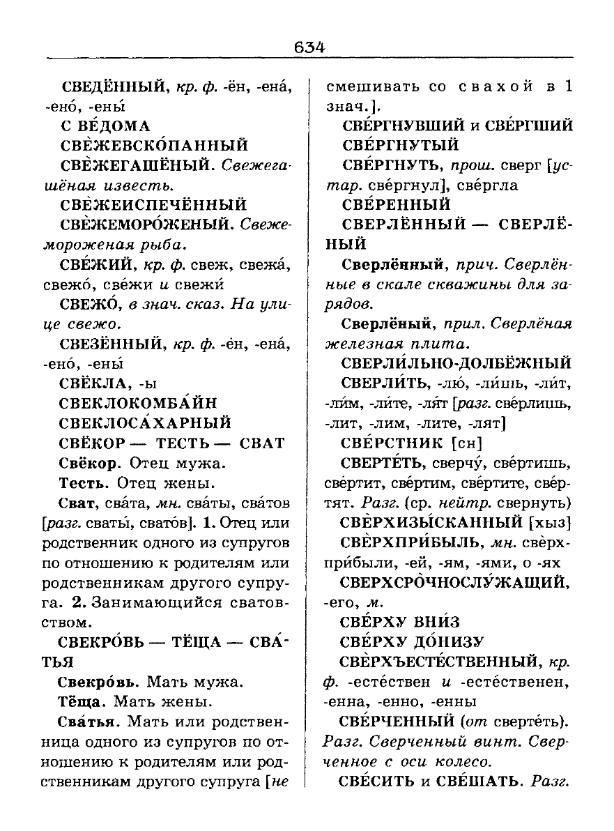 Сканированная страница словаря трудностей русского языка