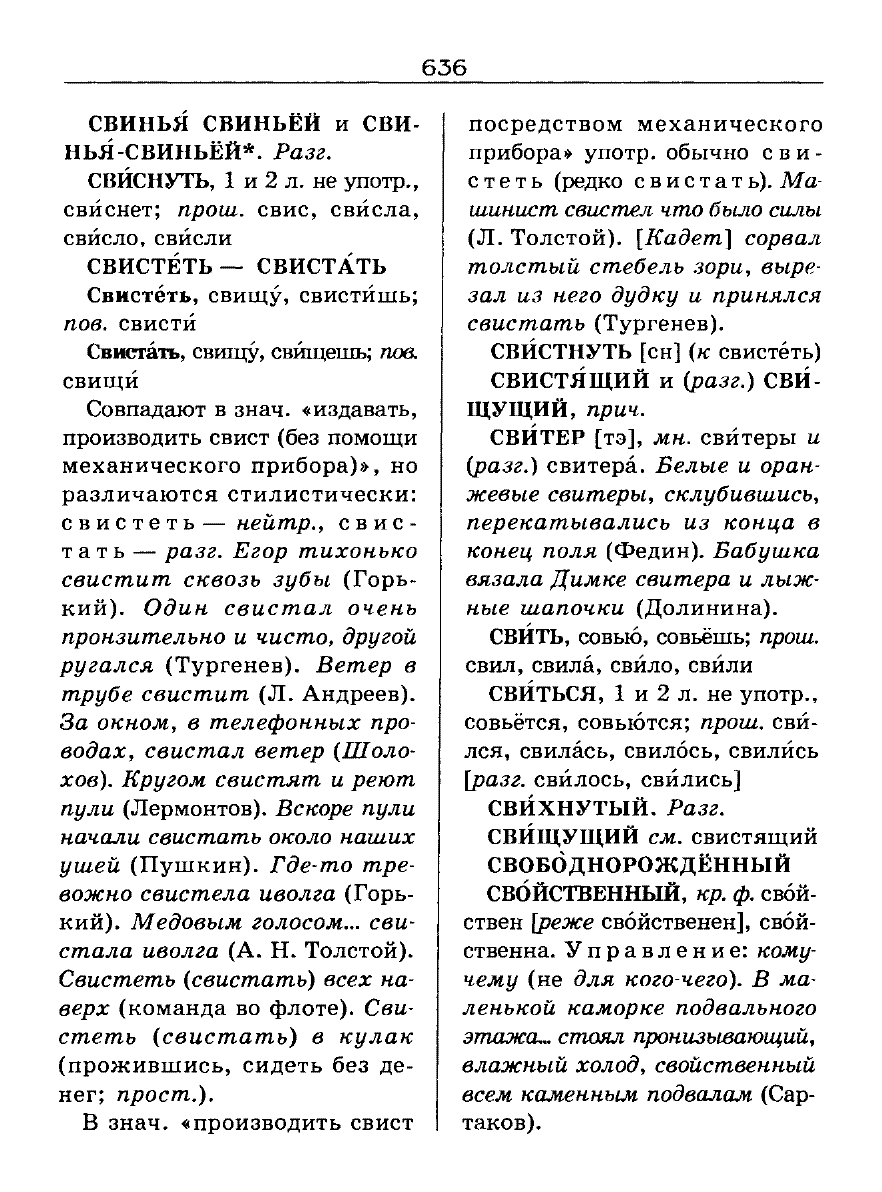 Сканированная страница словаря трудностей русского языка