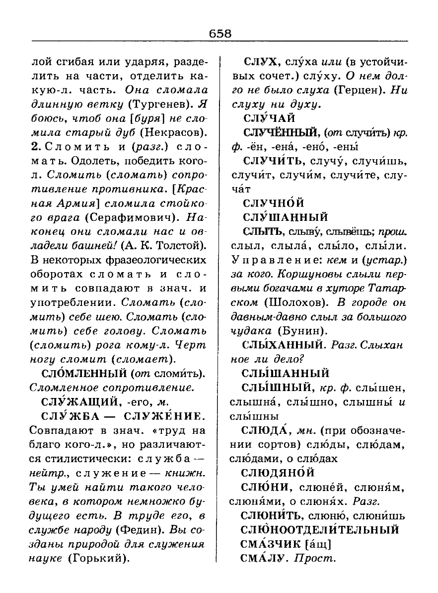 Сканированная страница словаря трудностей русского языка