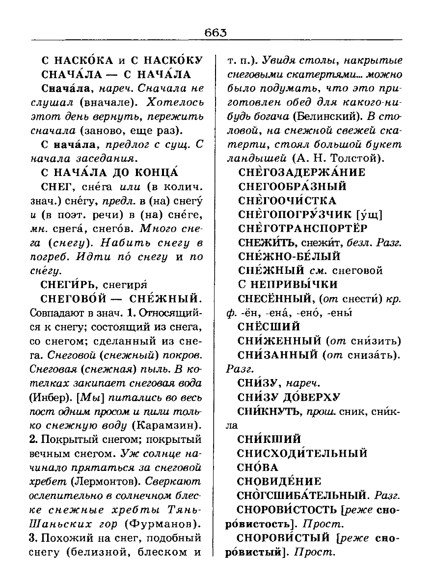 Сканированная страница словаря трудностей русского языка