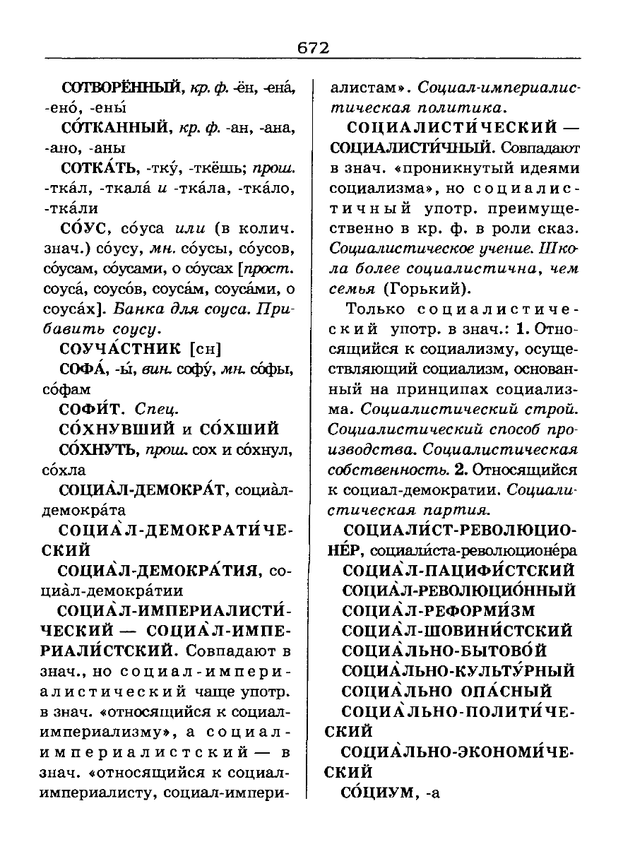 Сканированная страница словаря трудностей русского языка
