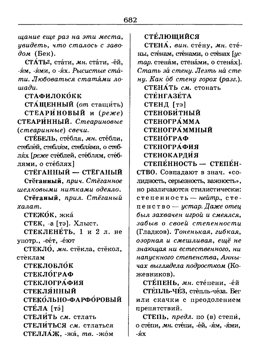 Сканированная страница словаря трудностей русского языка
