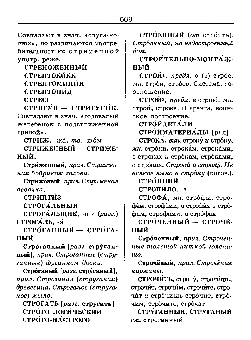 Сканированная страница словаря трудностей русского языка
