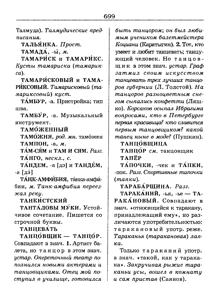 Сканированная страница словаря трудностей русского языка