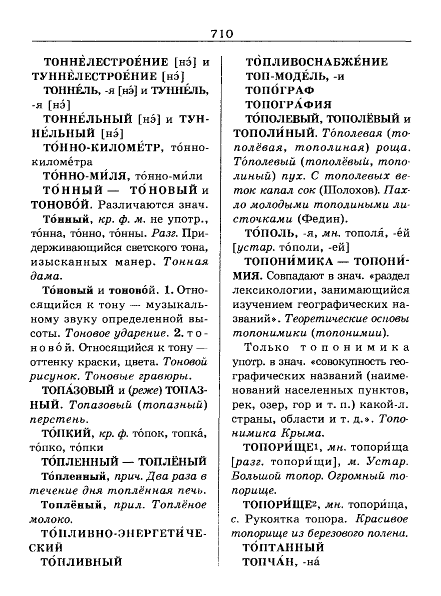 Сканированная страница словаря трудностей русского языка