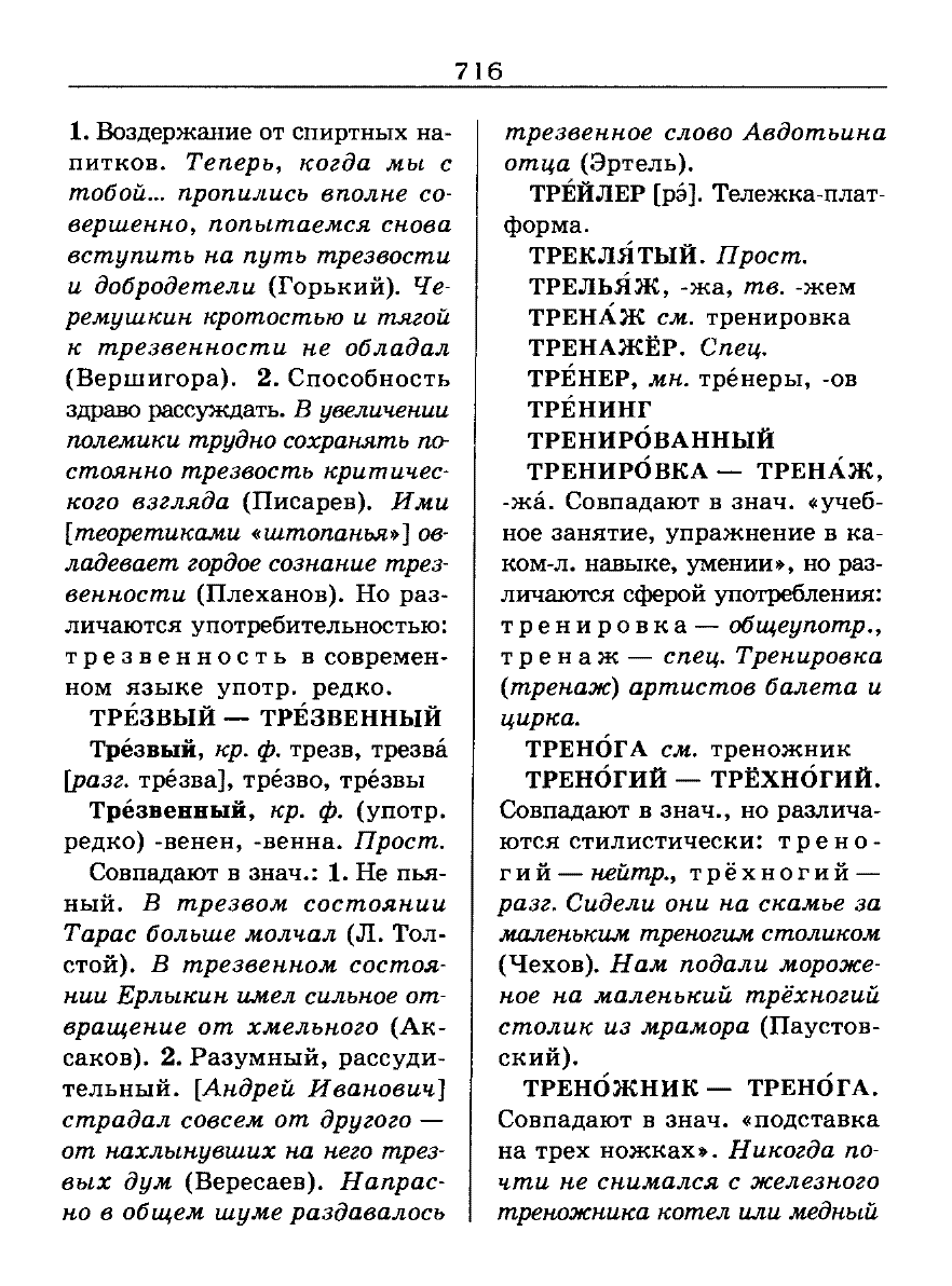 Сканированная страница словаря трудностей русского языка