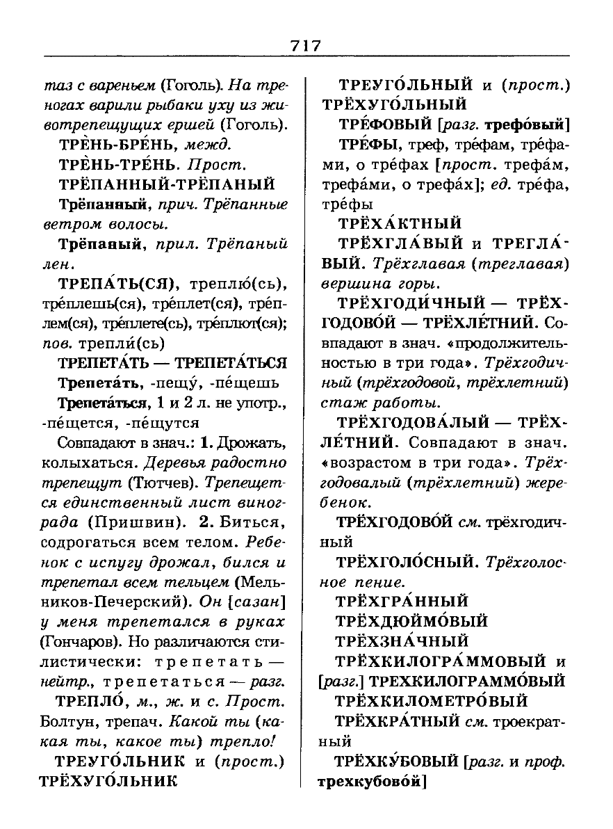 Сканированная страница словаря трудностей русского языка