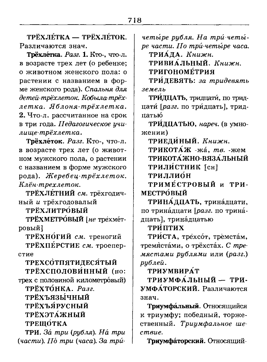 Сканированная страница словаря трудностей русского языка