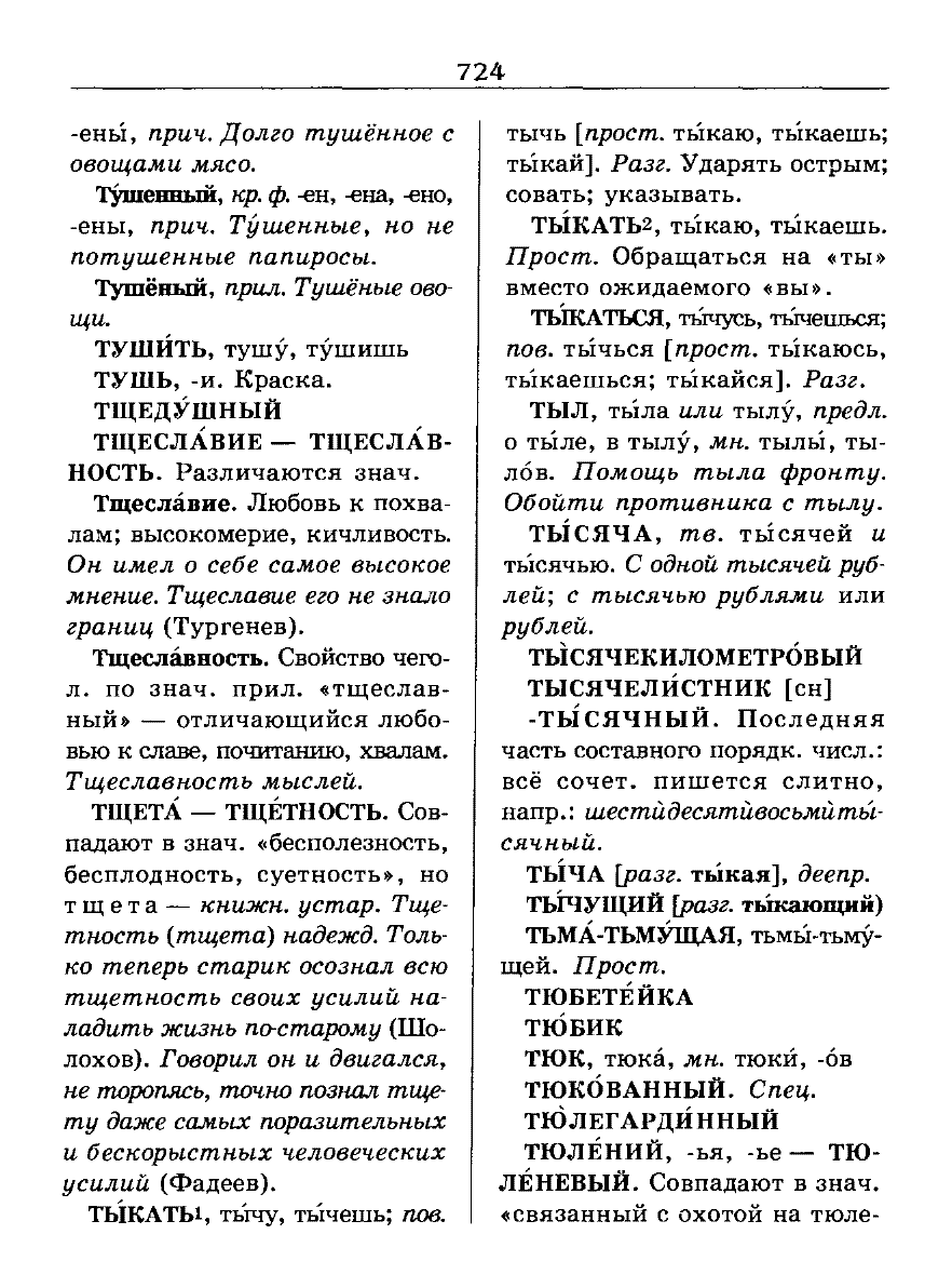 Сканированная страница словаря трудностей русского языка
