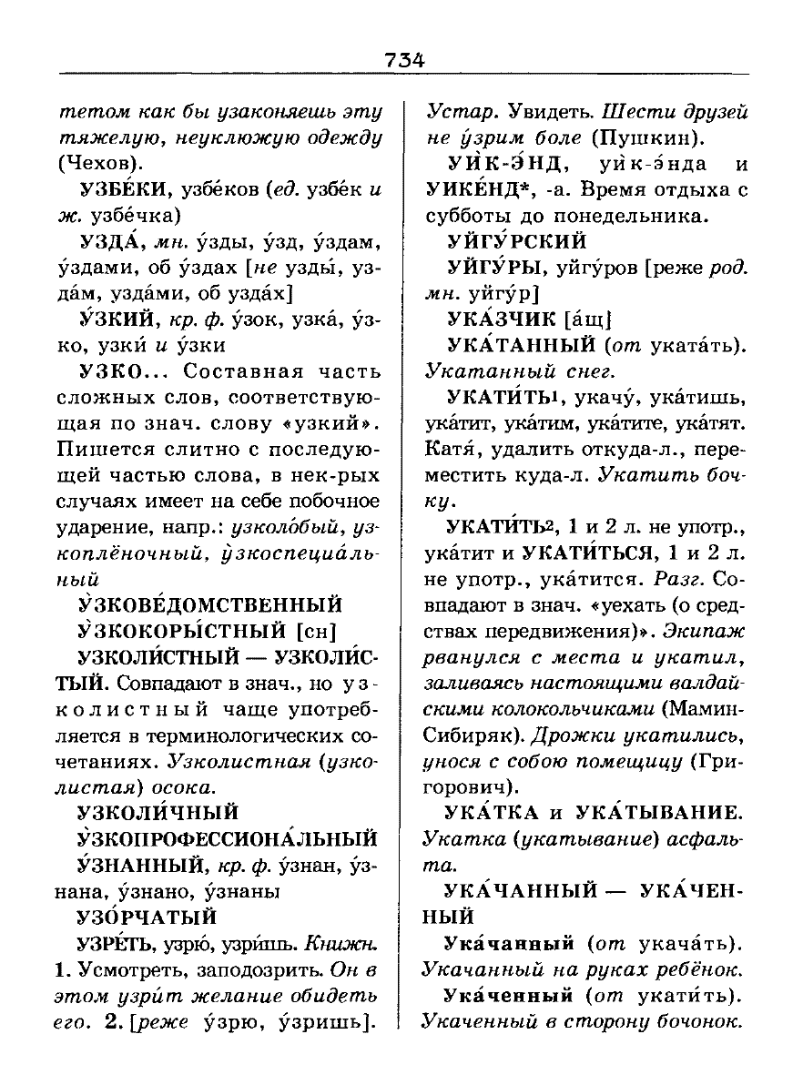 Сканированная страница словаря трудностей русского языка