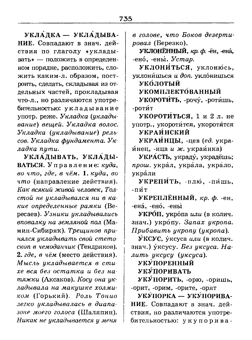 Сканированная страница словаря трудностей русского языка