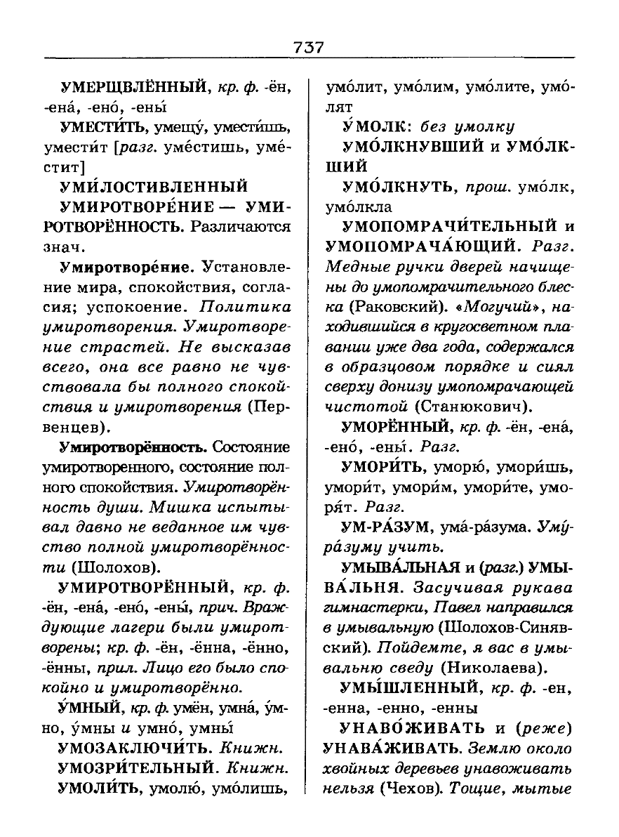 Сканированная страница словаря трудностей русского языка