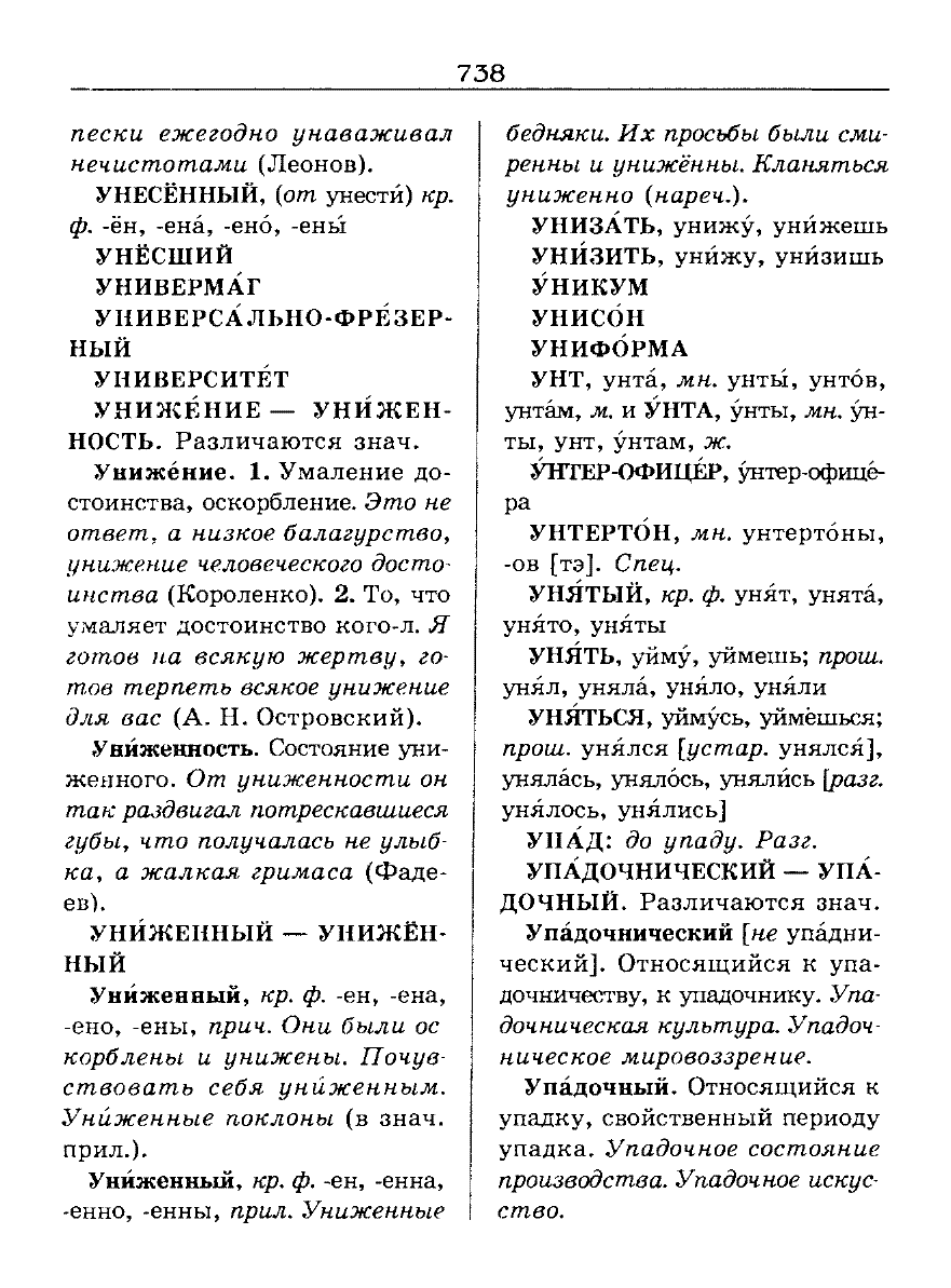 Сканированная страница словаря трудностей русского языка