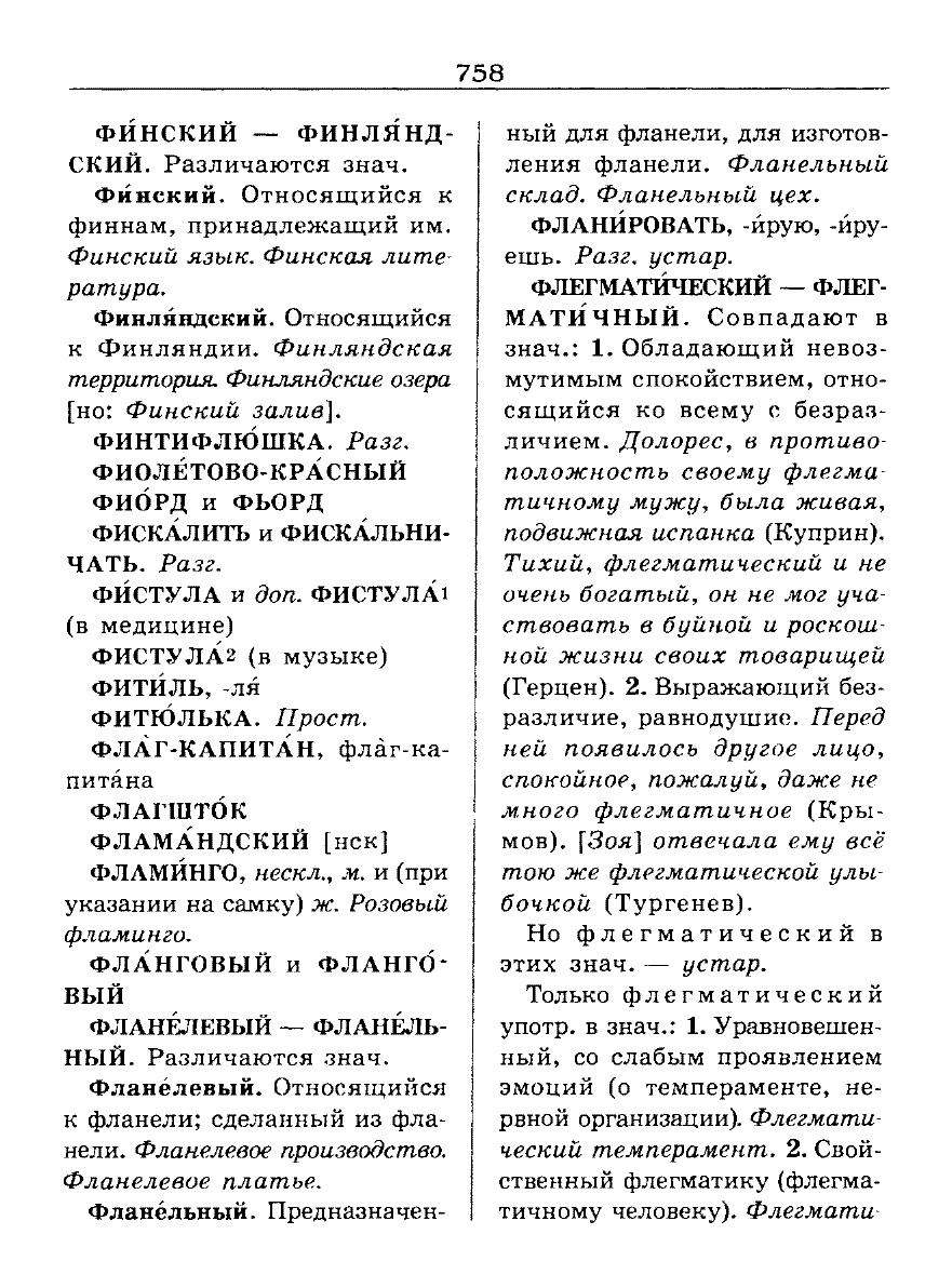 Сканированная страница словаря трудностей русского языка