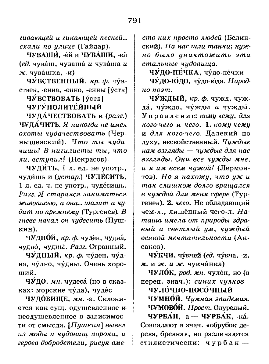 Сканированная страница словаря трудностей русского языка