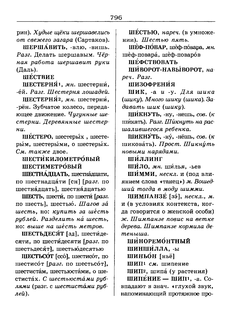 Сканированная страница словаря трудностей русского языка