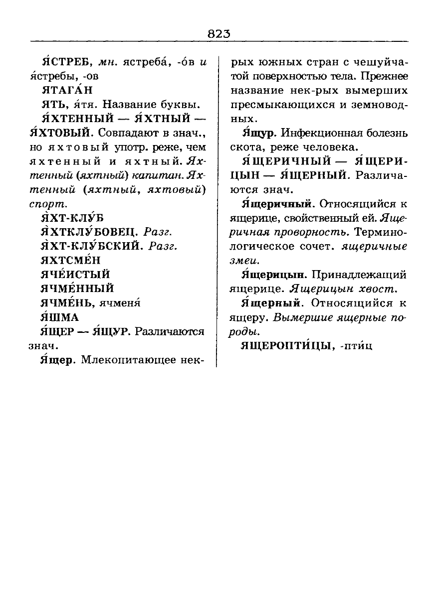 Сканированная страница словаря трудностей русского языка